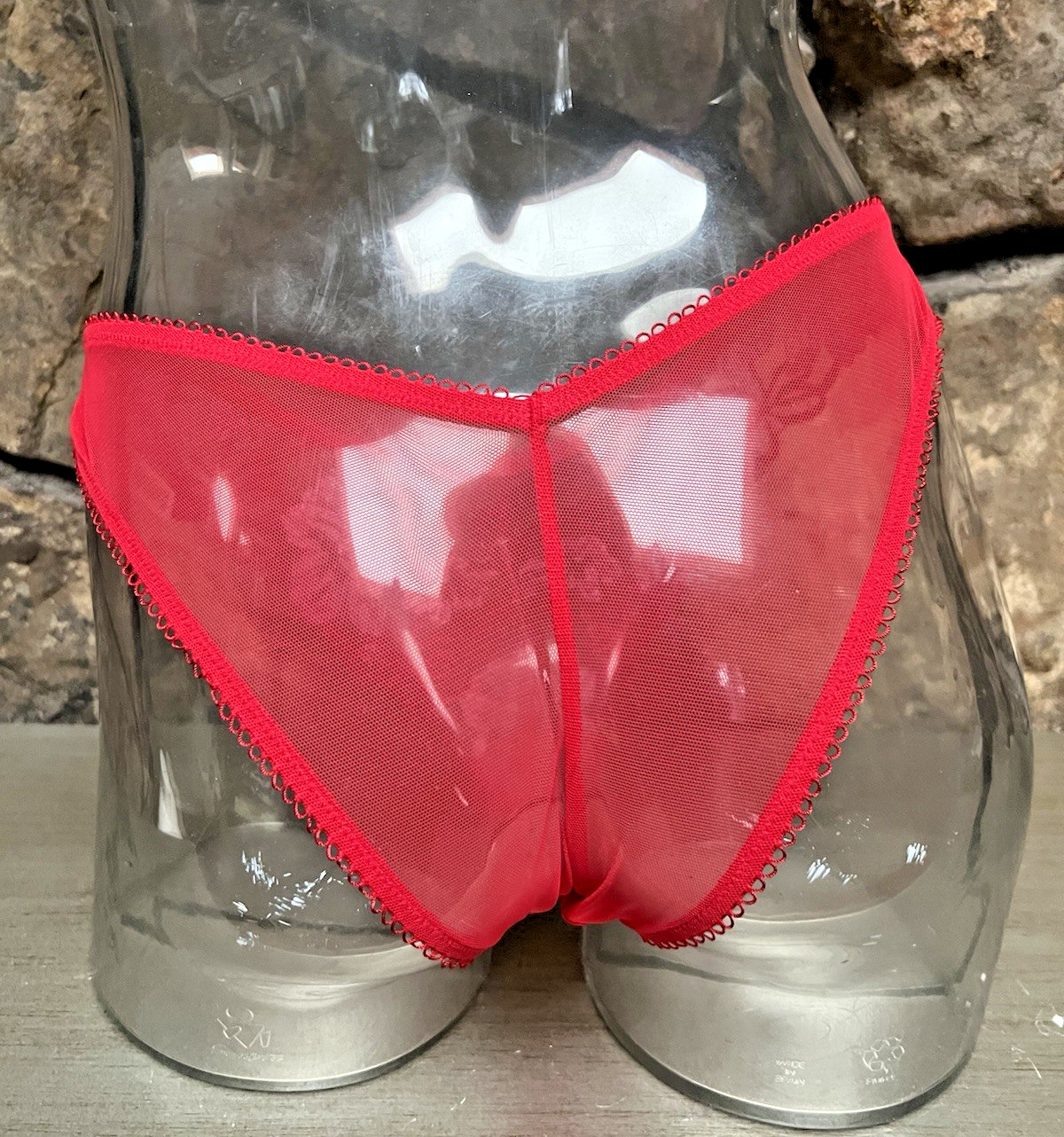 Victoria’s Secret DREAM ANGELS BRAZILIAN Red Floral Embroidery Panty Sz S NWT$29