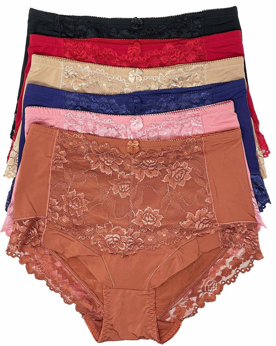2-6 High Waist Briefs Tummy Control Girdles Lace Shaper Panties 69076 S-XL GIFTS