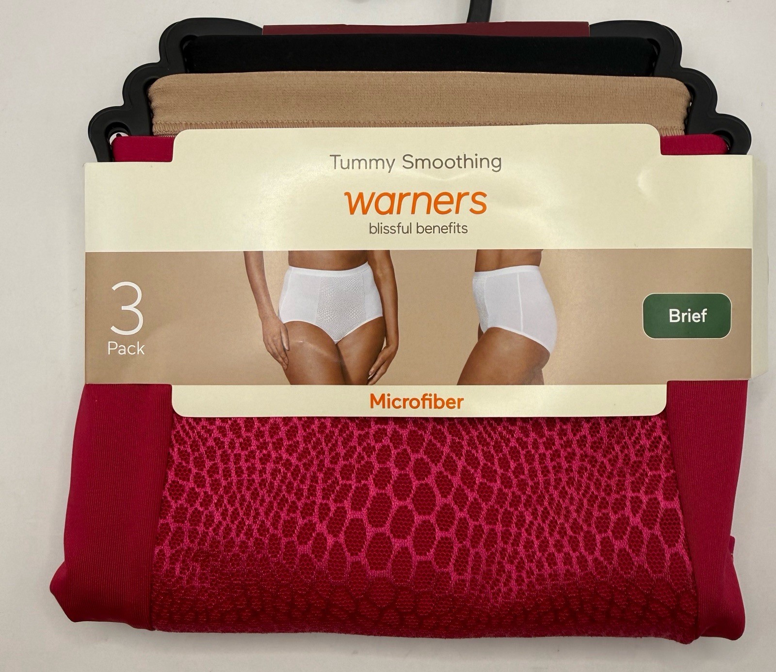WARNER’S BLISSFUL BENEFITS 3 Pack TUMMY SMOOTHING WOMENS BRIEFS NWT