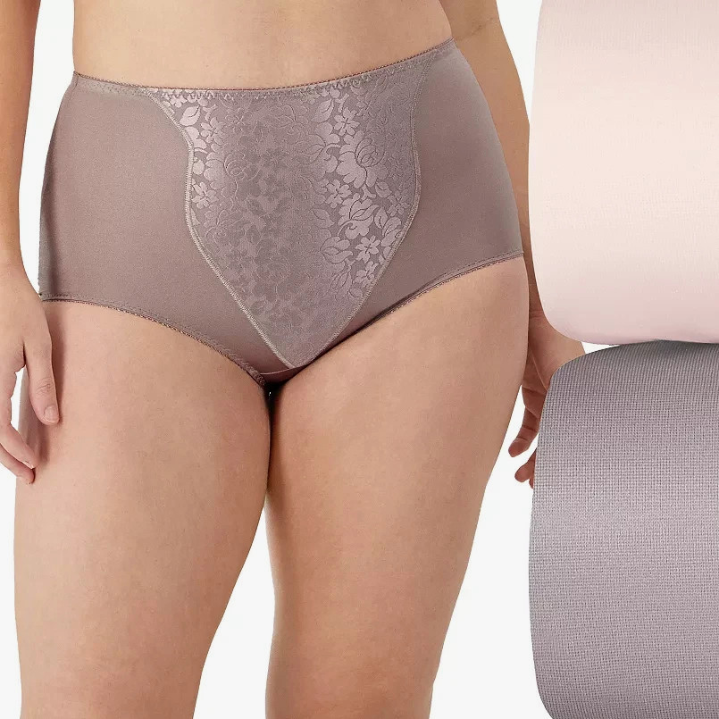 BALI 2-Pairs SHAPING brief Light Control panties nylon womens Plus ~ 3XL $36