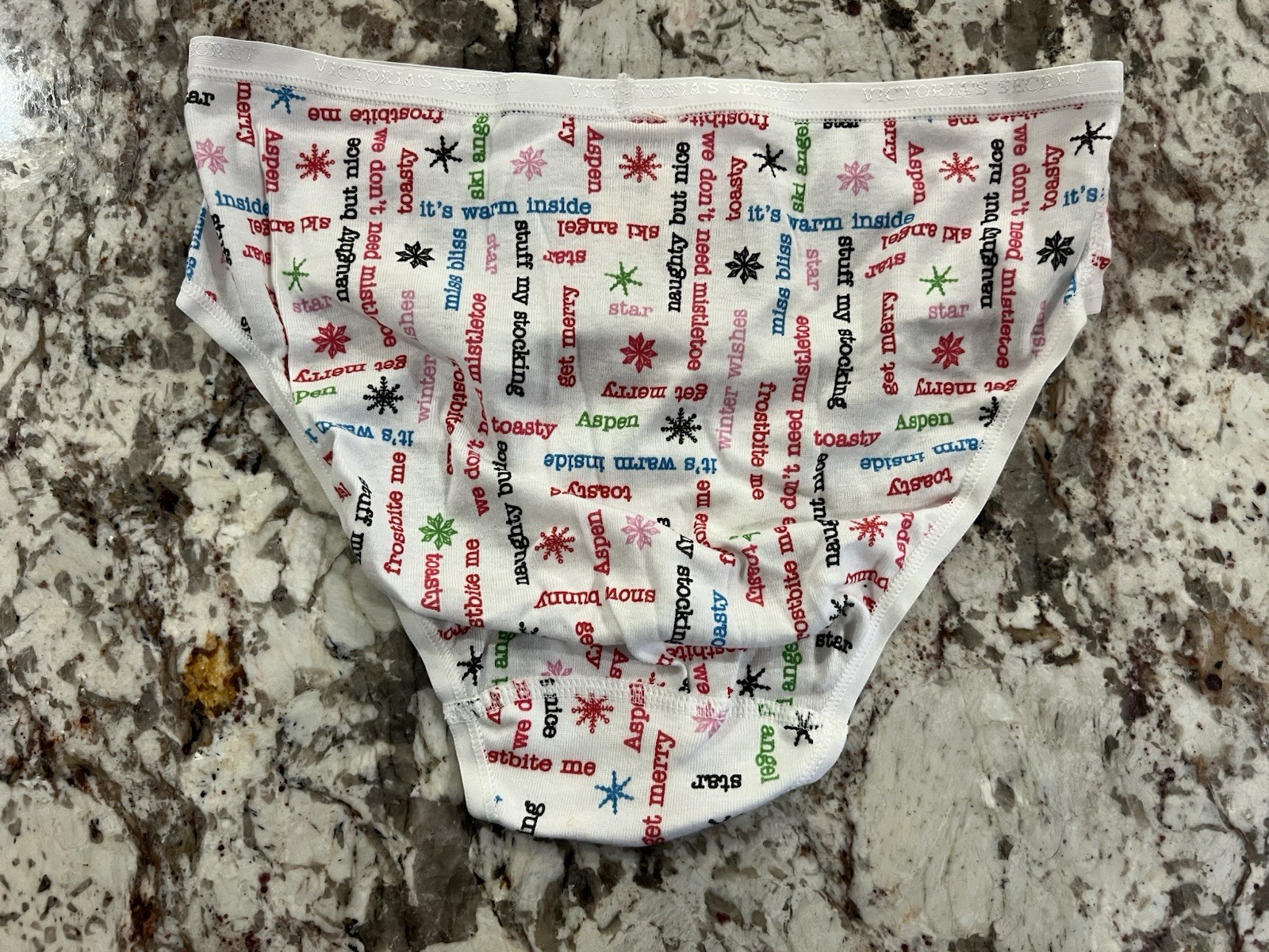 Victoria’s Secret Signature Logo Waistband Christmas Cotton Hiphugger Panty S