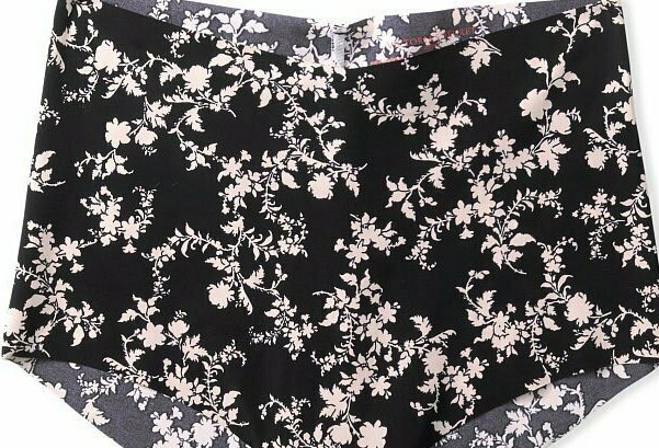 XL Black Cream Vines NO SHOW Edge Victorias Secret High Waist Midi Brief Pantie
