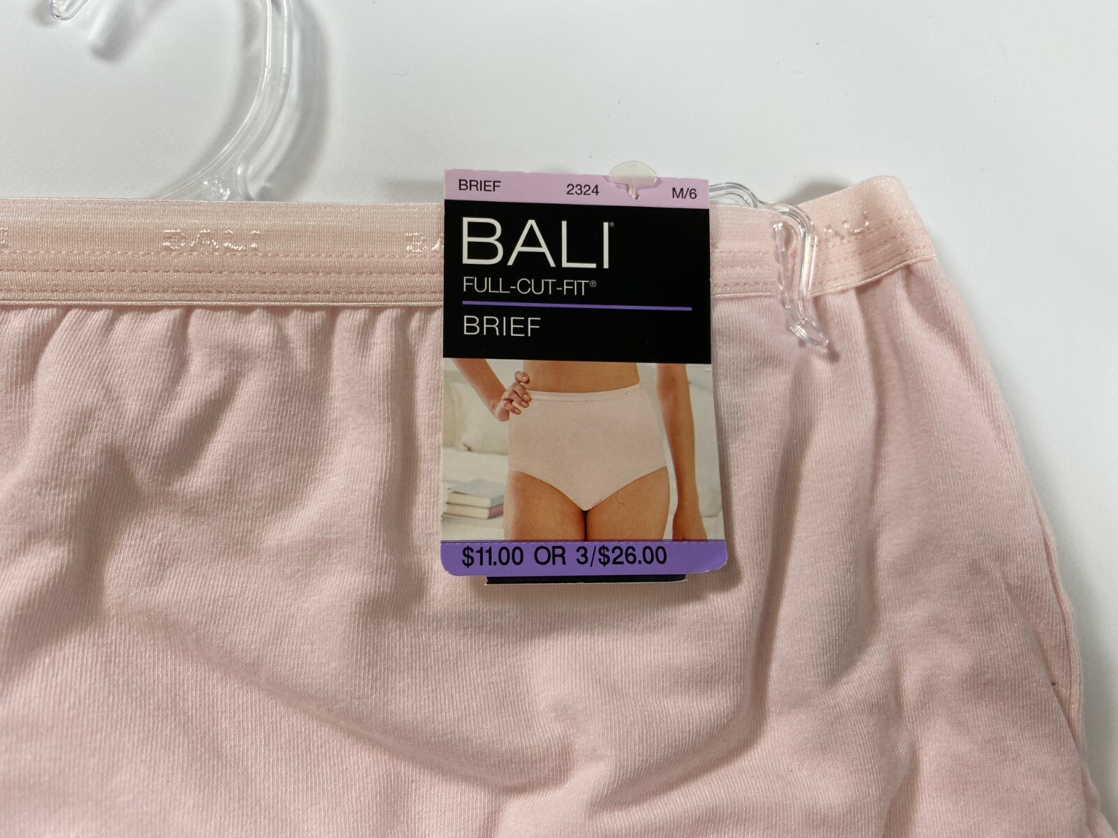 Womens Bali Silken Pink Full Cut Fit Brief NEW! NWT