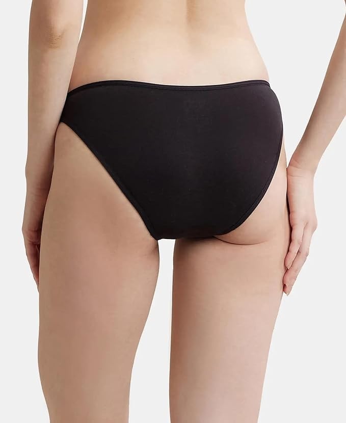 Jockey SS02 Women’s Super Cotton Elastane Stretch Low Waist Bikini Pack of 2