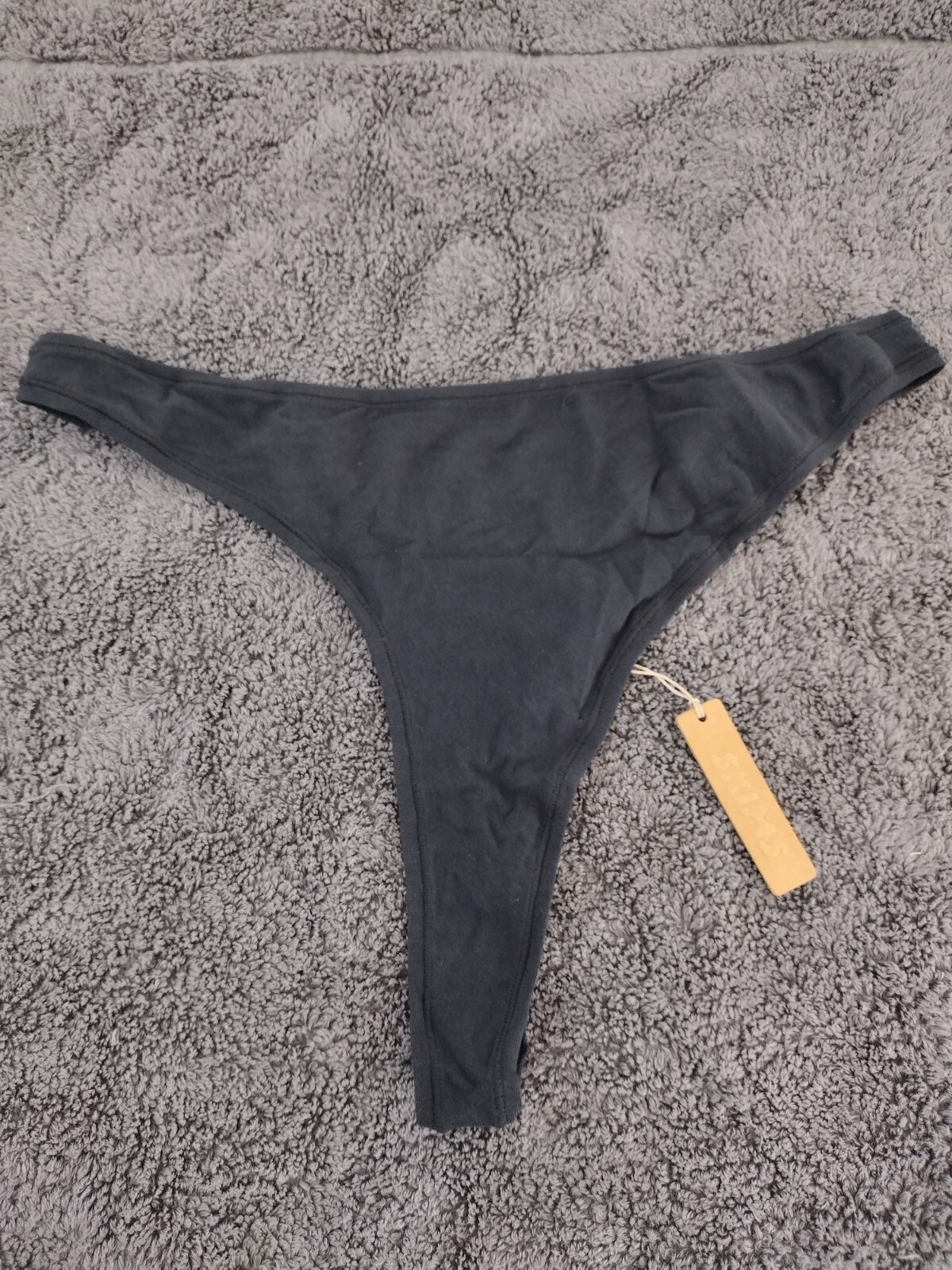 Skims Cotton Jersey Micro Dipped Thong Color Soot Size 3X PN-DTH-1924