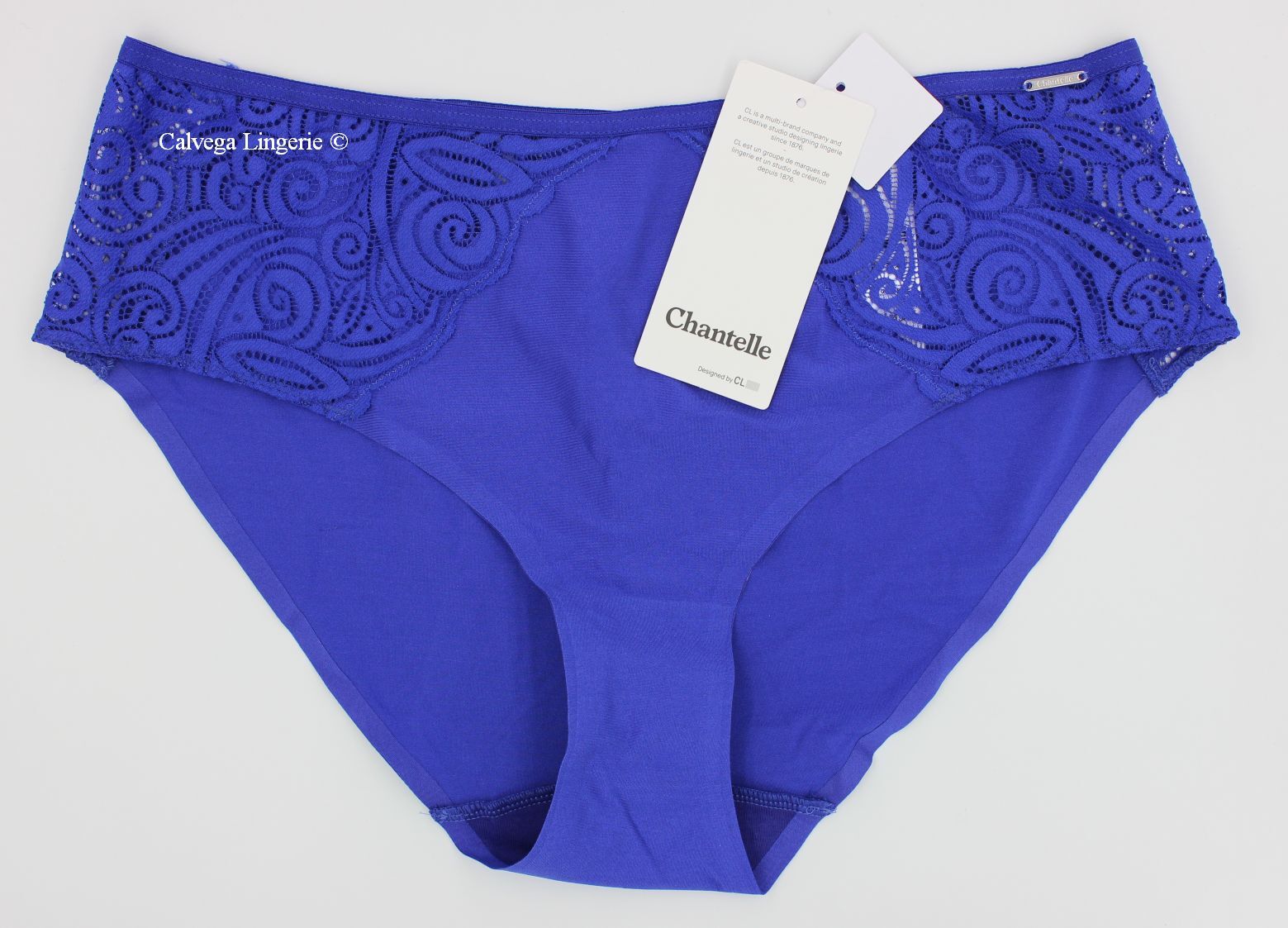 NWT Chantelle C14640 “Pyramide” Microfiber w/ Lace Boyshorts, Royal Blue (071)