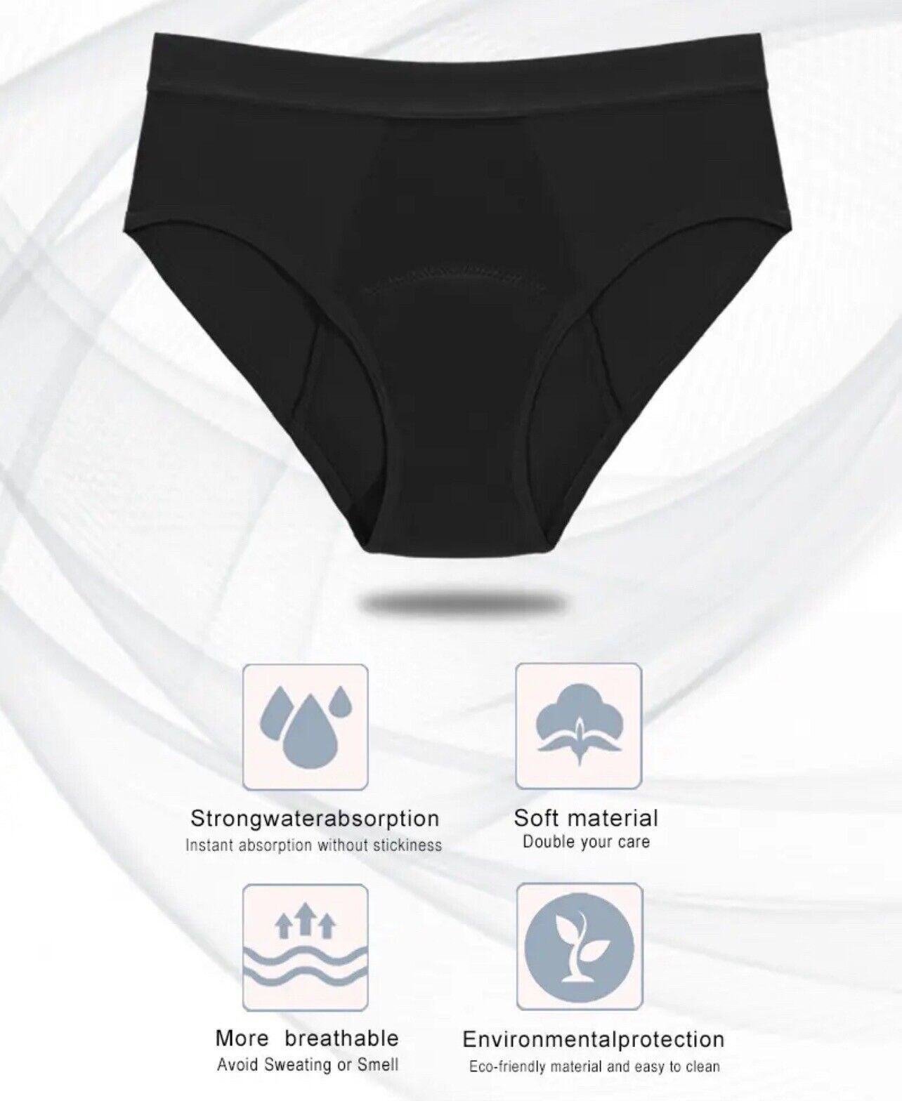 Real Fine Women’s Heavy Flow Leak Proof Underwear Panties Briefs Size 3XL
