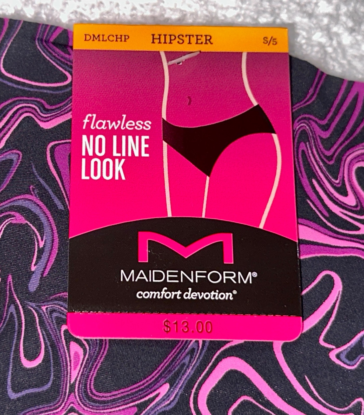 MAIDENFORM Flawless No Line Look Black Hipster Panty Underwear Womens S M 6 L 7