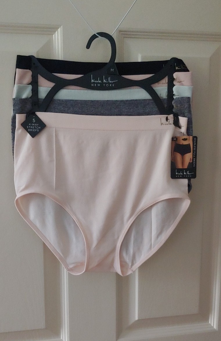 NICOLE MILLER Sz M Brief Panties 4 Way Stretch 5-Pk Lightweight NM1612