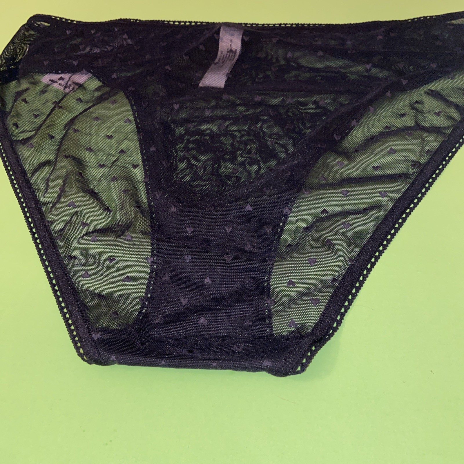 NEW! DKNY BLACK MESH HEART BIKINI PANTIES / X-LARGE / $24