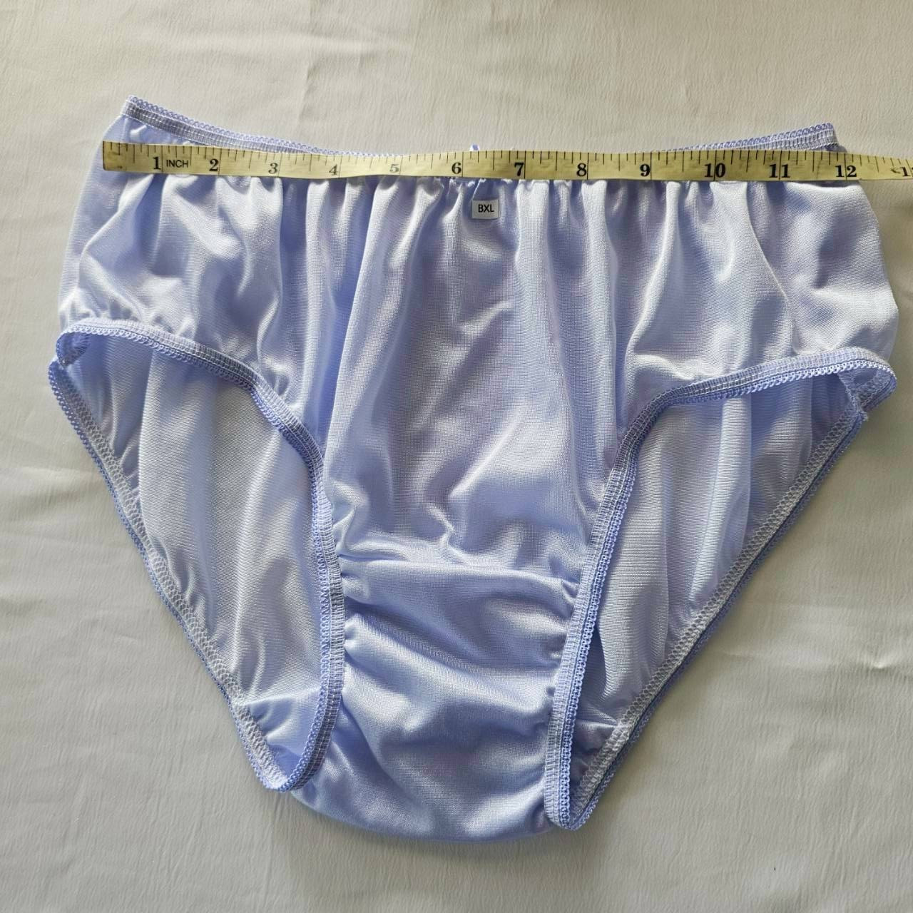 6 Bikini Women XL Premium Light Nylon Silky Soft Smooth Briefs Hip 38″-42″Purple
