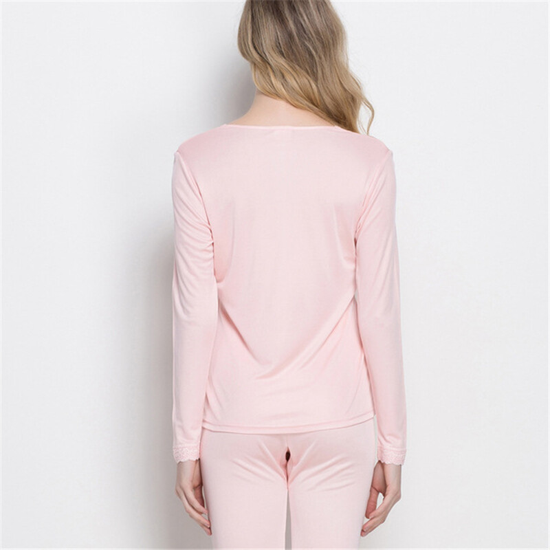Real silk underwear for women V-neck silk thermal underwear Silk warm Long Johns