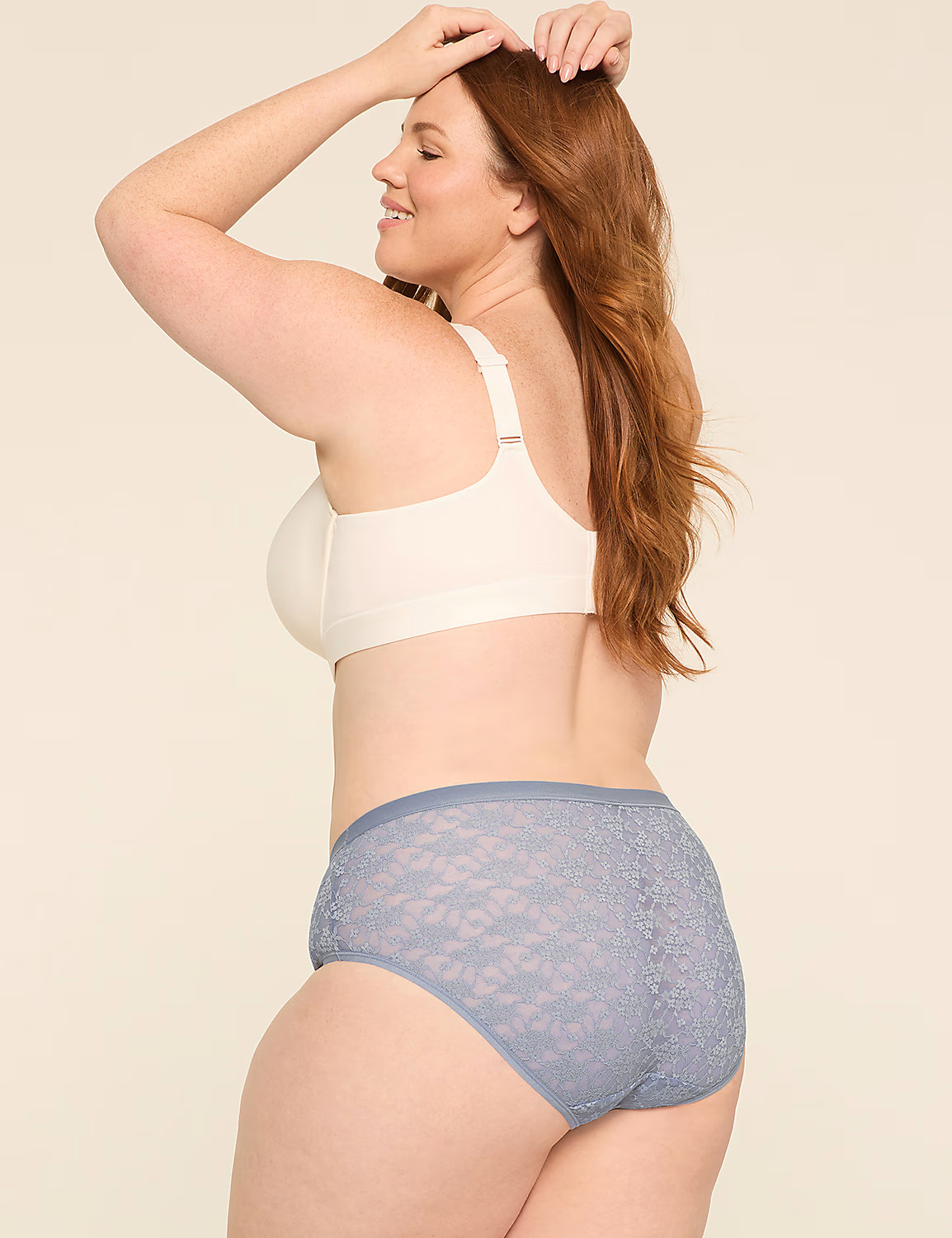 Lane Bryant Cacique Plus 18/20 Allover Lace Hipster Panty Pale Blue*