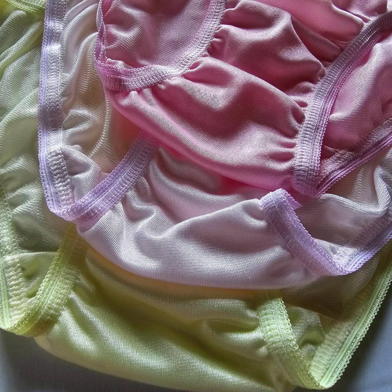 6 Bikini Panties Women Mens Nylon Vintage Silky Soft Light Briefs Hip 32″-38″L
