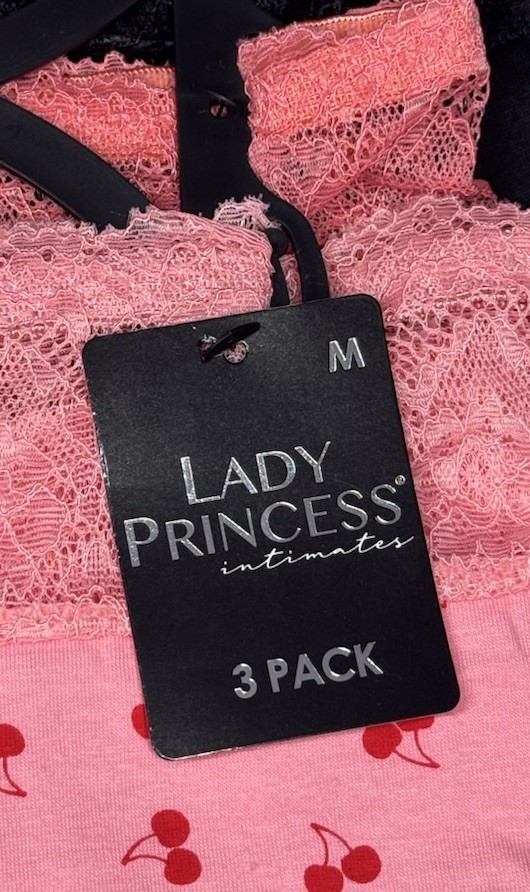 Lady Princess 3-Pair Women’s Hipster Underwear Panties Cotton Blend Lace M