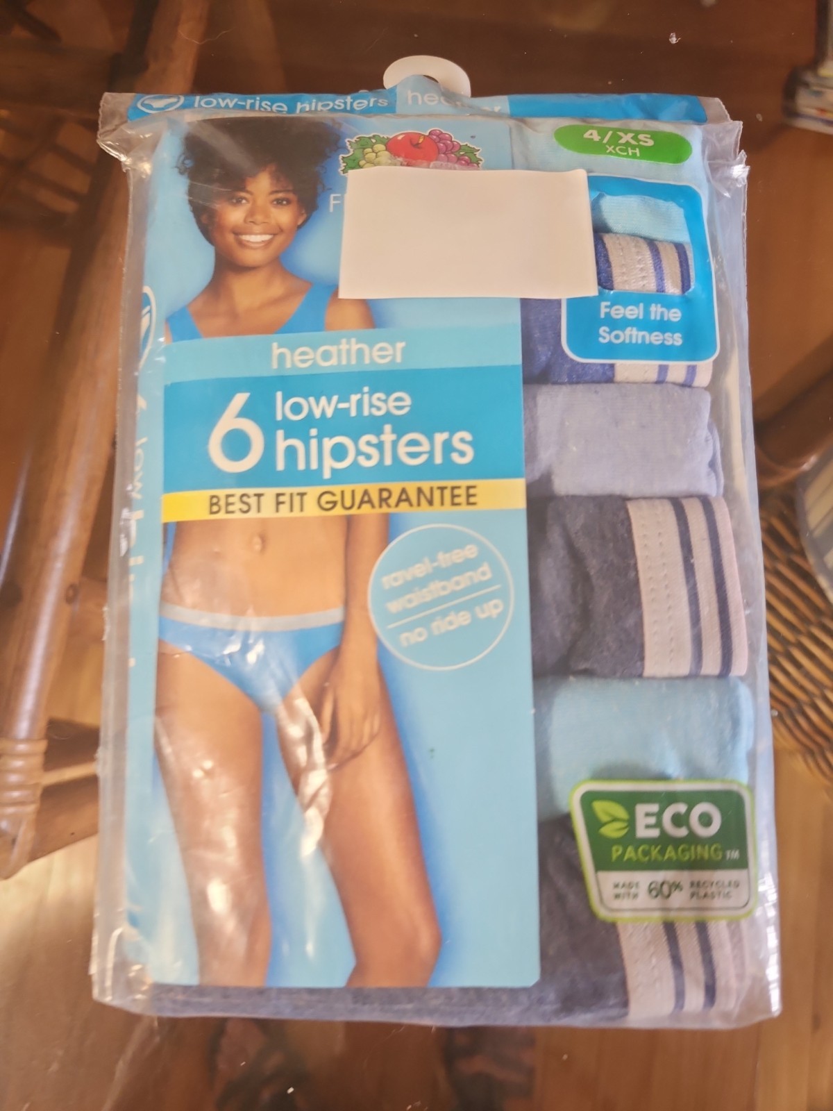 Women’s 4/XS Fruit of the Loom Heather Low Rise Hipsters 6 Pack No Ride Up NEW