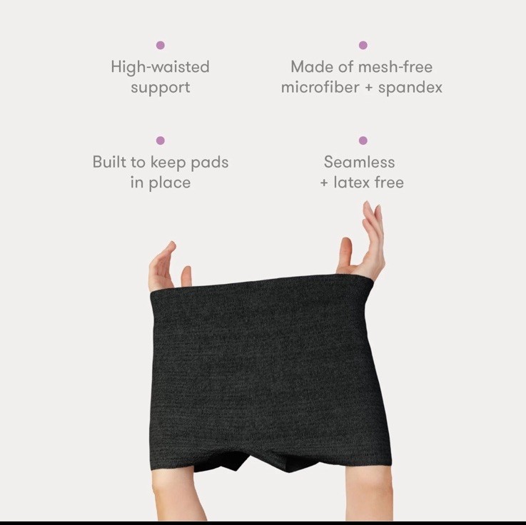 Frida Mom Disposable Postpartum Boyshort Panties Black High-Waisted Microfiber