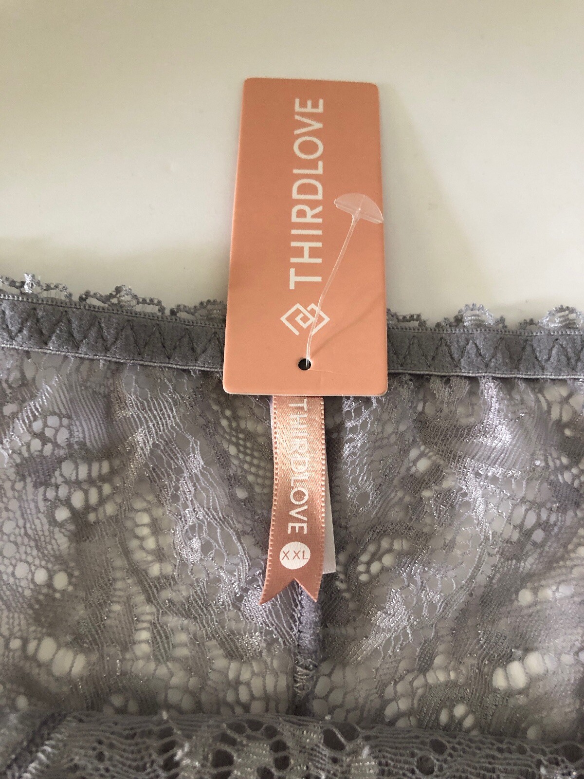 Third Love Strappy Panty Lilac/grey Lace Panty XXL New with tags