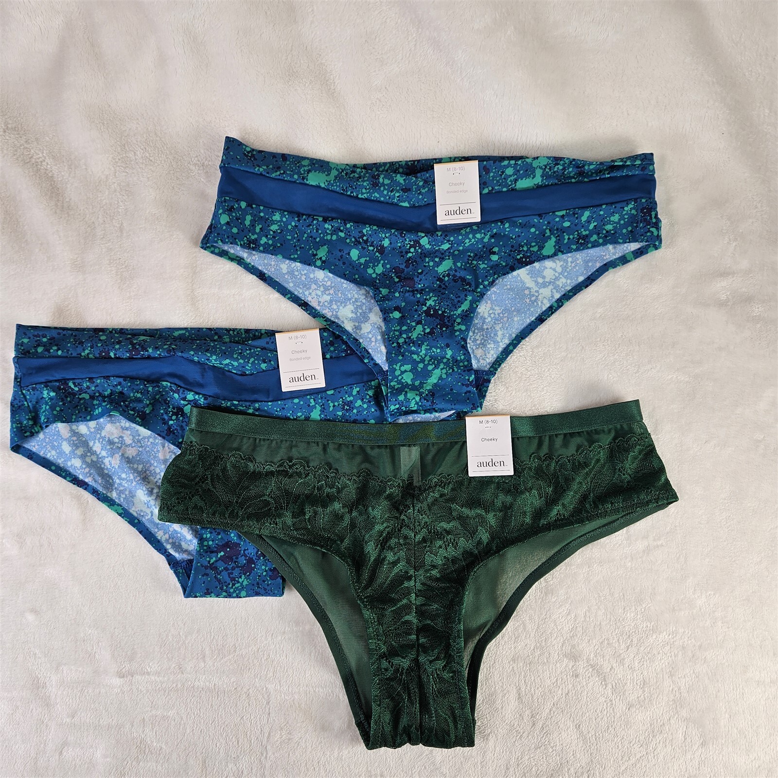 Auden 3pk Assorted Cheeky Underwear Womens Medium Stretch