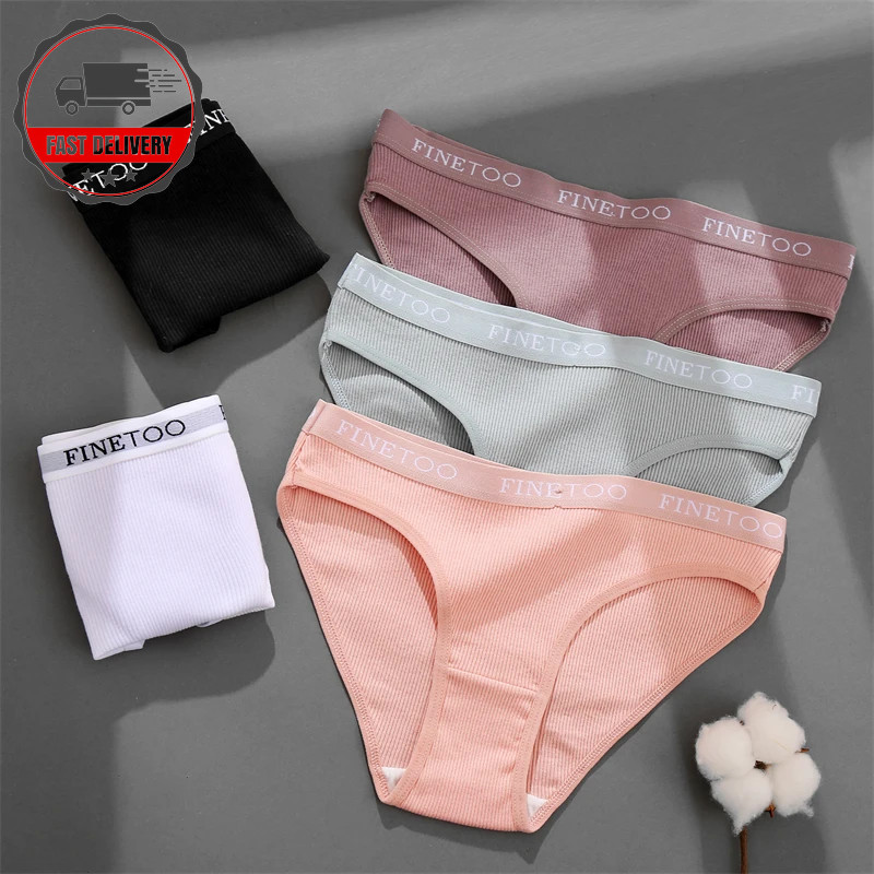 2pcs Cotton Panties Womens Briefs Sexy Low Rise Underwear