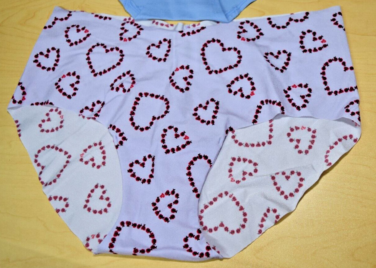 3 NWT Victorias Secret Bikini Hiphugger Heart White Multicolor Panty L Large Lot