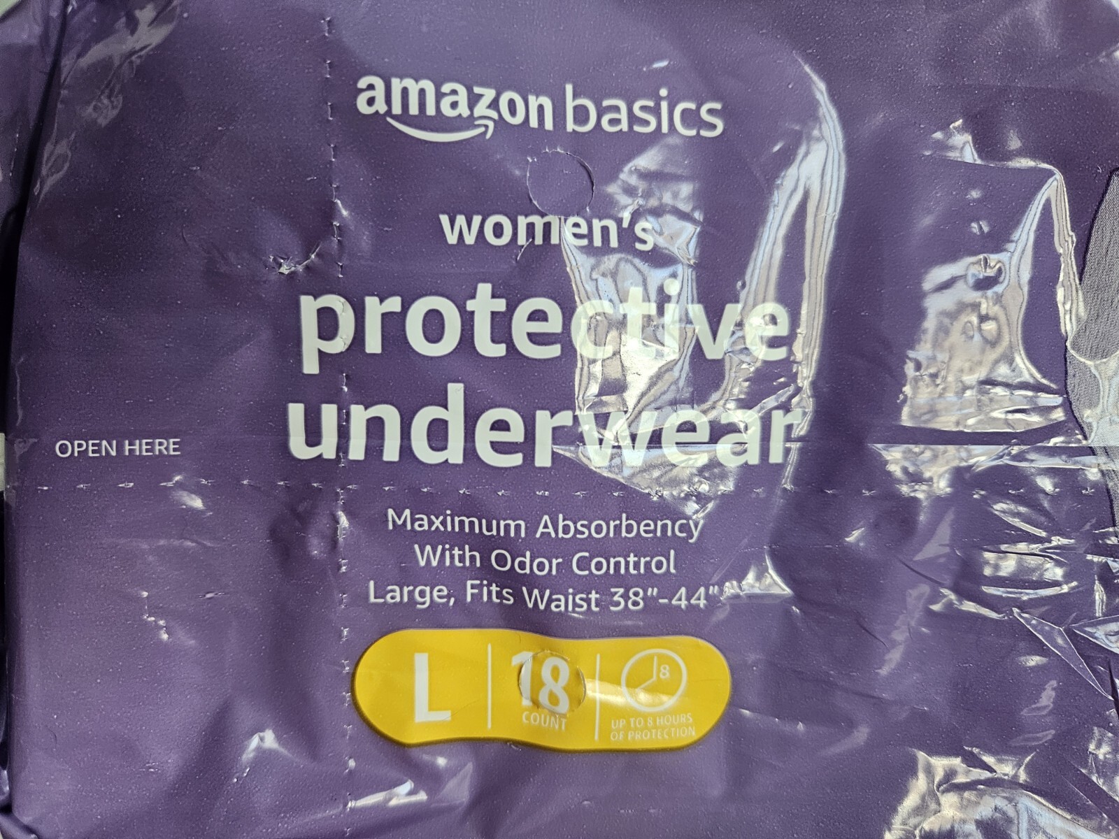 Amazon Basic Protective Underwear Large Fit Waist 38″-44″ Maximum Absorbency