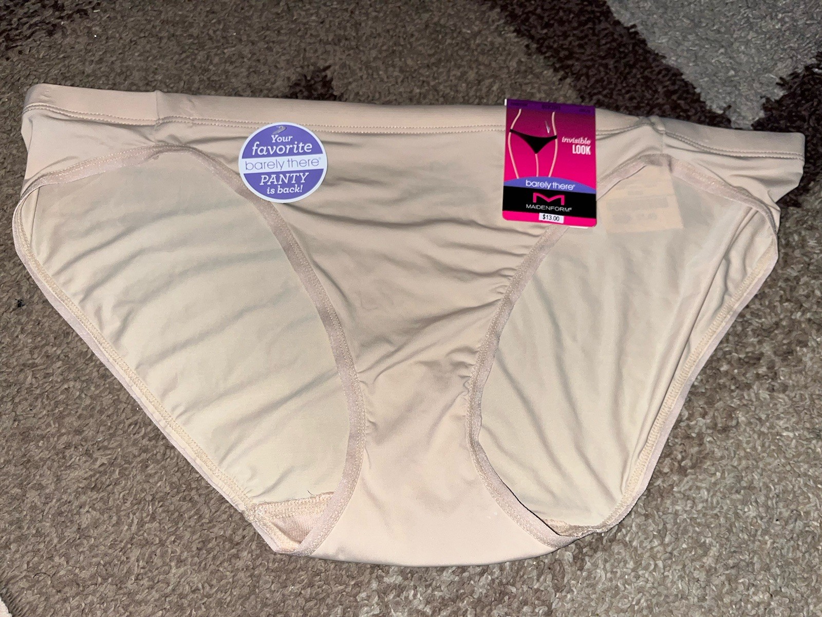 NWT Maidenform Invisible Look BARELY THERE Nude Beige Bikini Panty 2XL 9