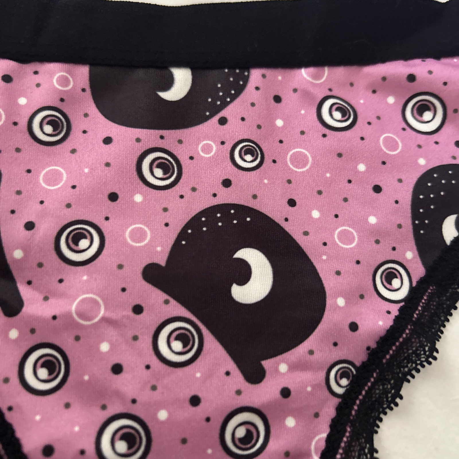 Morvia Halloween Emo Goth Punk Biker Eye Panties Underwear Lace Plus Size Medium
