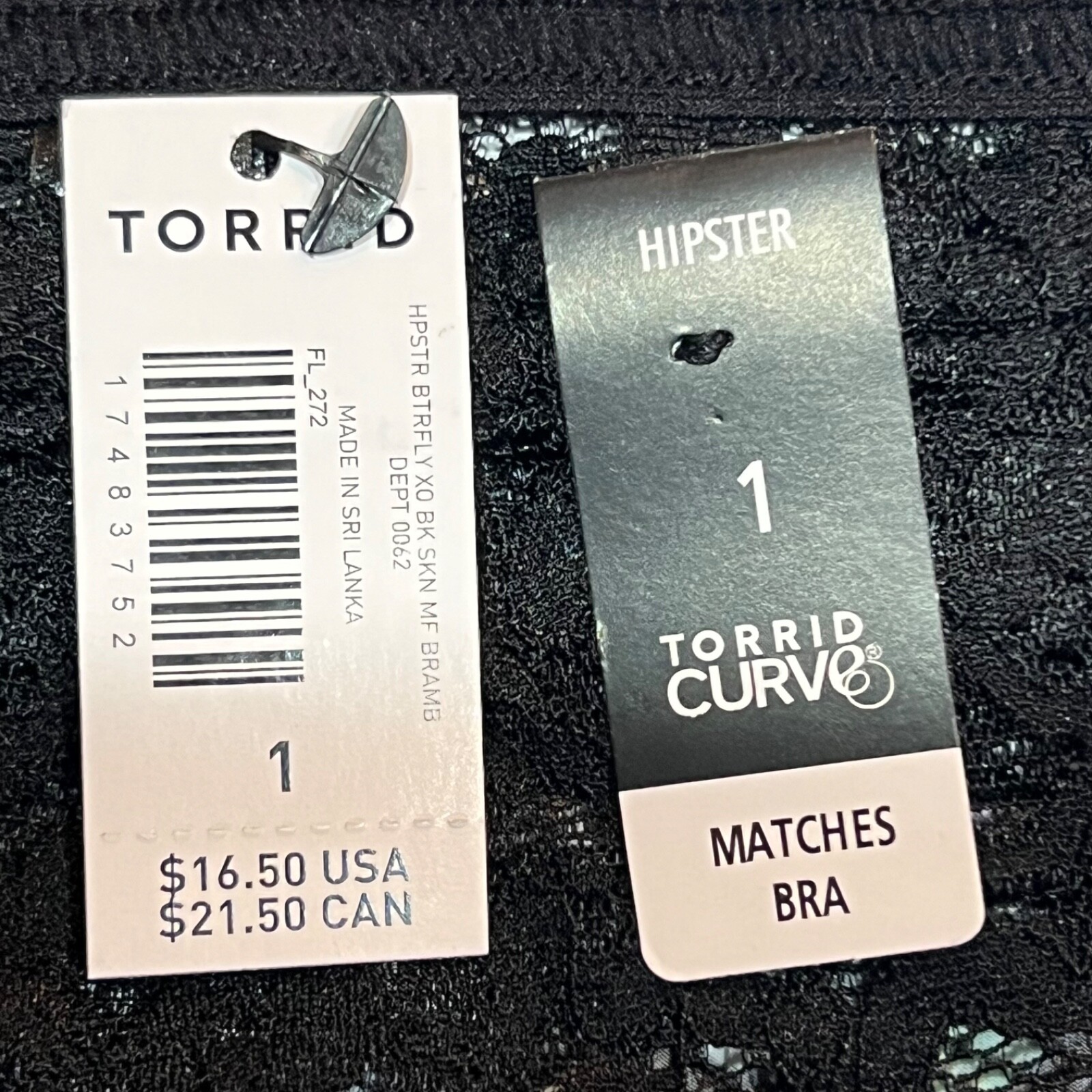 NWT TORRID Hipster Pantie Sz 1X-2X-3X-4X Black Pink Silky Lace