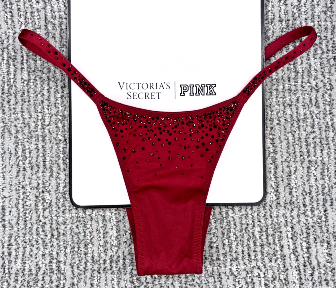 Victoria’s Secret Very Sexy NWT XL Red Sparkle Shine Strap Brazilian Panty