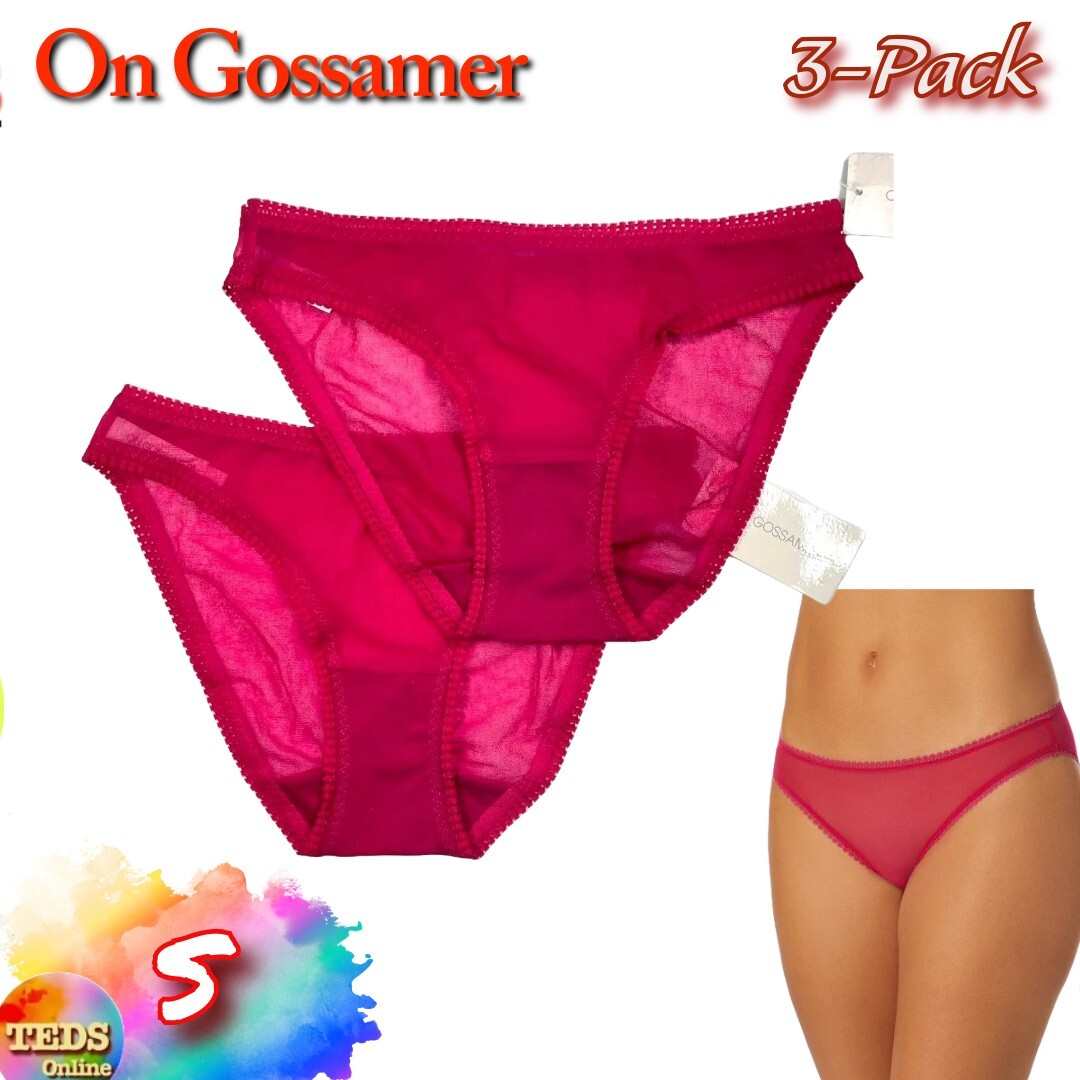 NWT 2-Pack On Gossamer Size S Hip Bikini Mesh Underwear 3202 Redruby 1620G