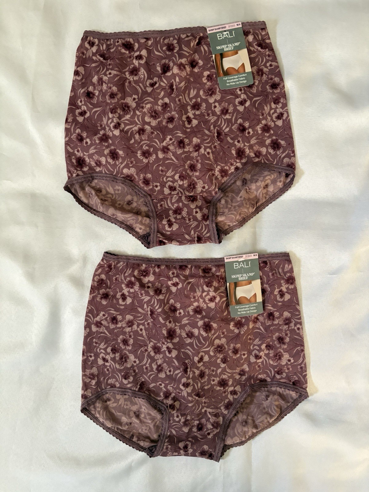 NEW Bali Skimp Skamp Brief Panties DF2633 Multicolor 2 Pair Women’s Size Medium