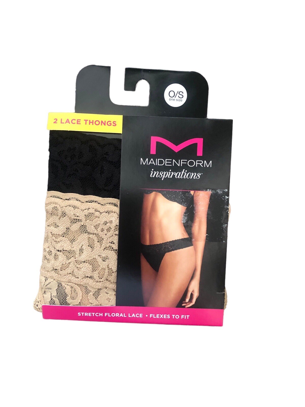 Maidenform 2 Lace Things Stretch Floral Lace Black / Tan O/S One Size ($)