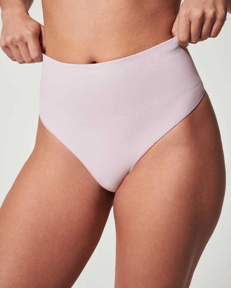 Spanx Ecocare Seamless Shaping Thong Panty Womens L Light Orchid #40048R NWT