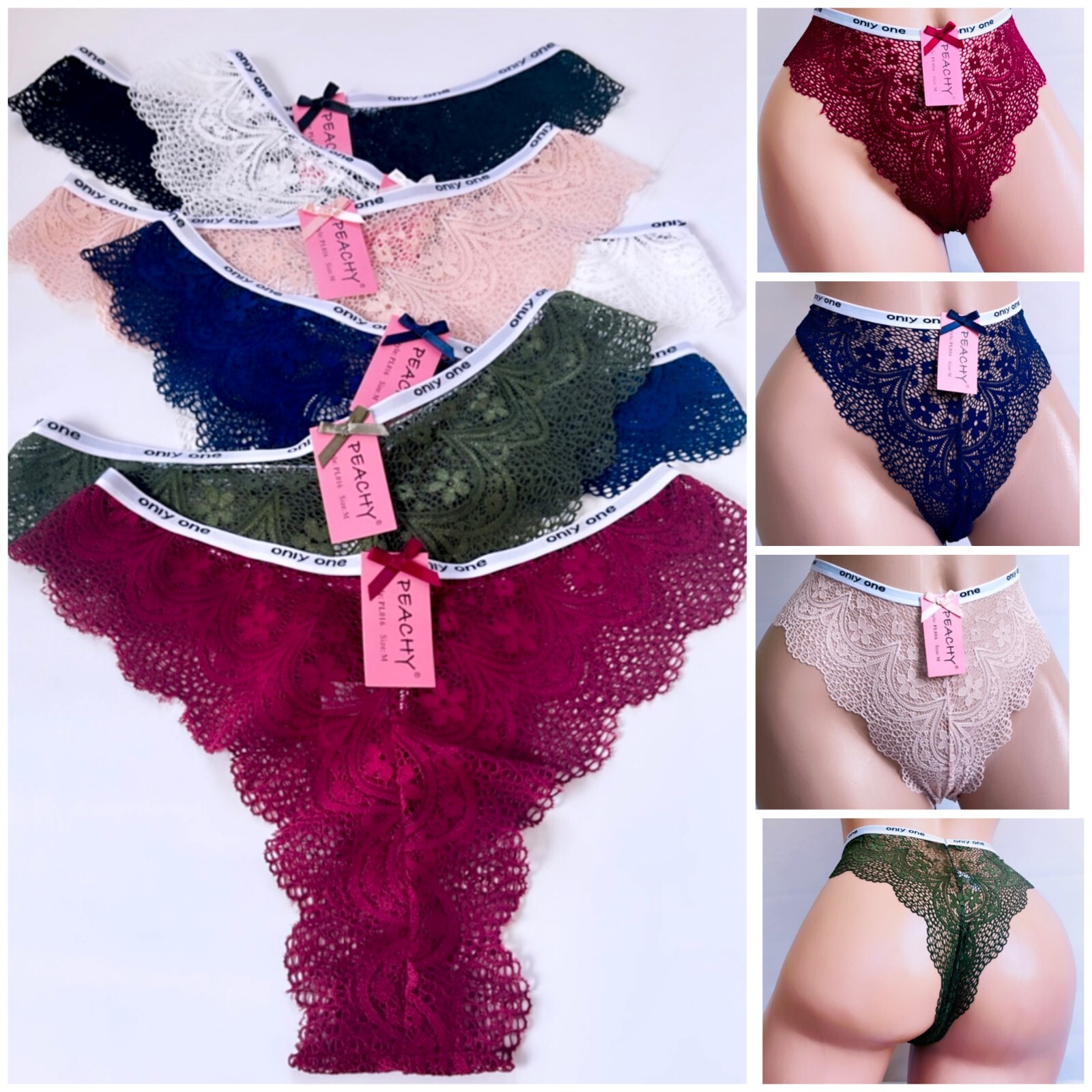 6 Pack Women Seamless Lace G-string Briefs Panties Lingerie Underwear Knickers M