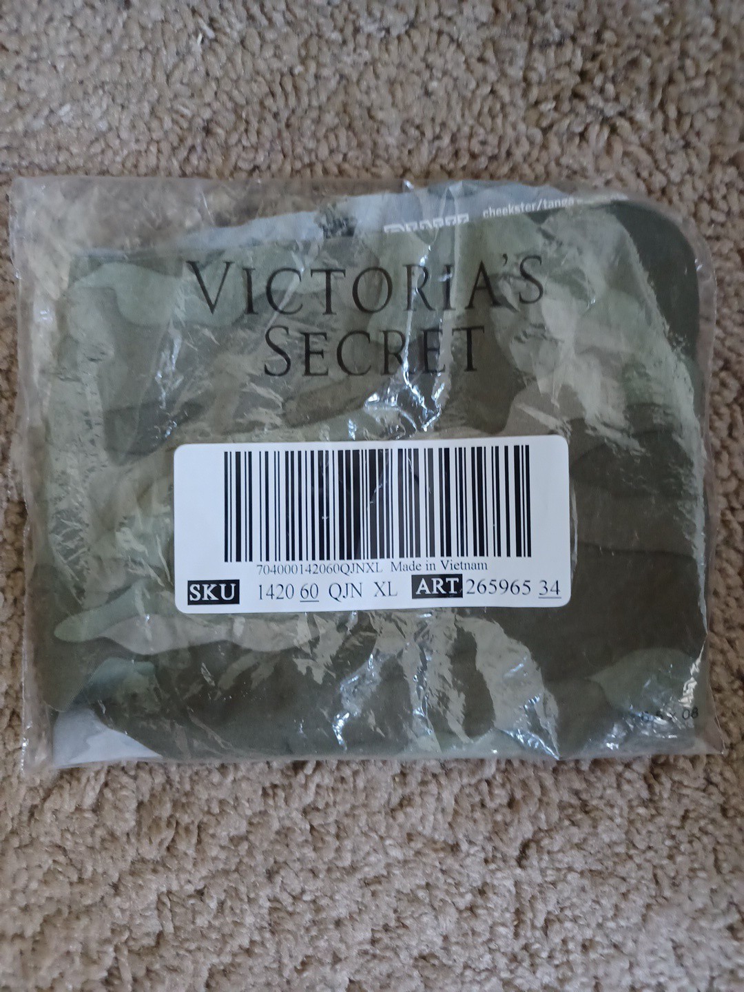 VICTORIA’S SECRET PINK CAMOUFLAGE CAMO RARE NO SHOW CHEEKSTER PANTIES XL