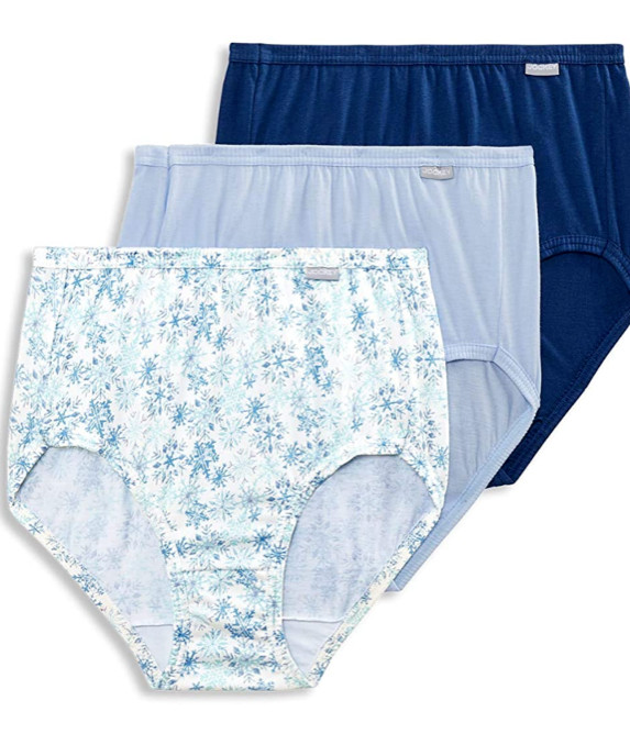 Women Jockey underwear 3-Pack Briefs Classic (Powder Blue/Deep Sea) 100% Cotton