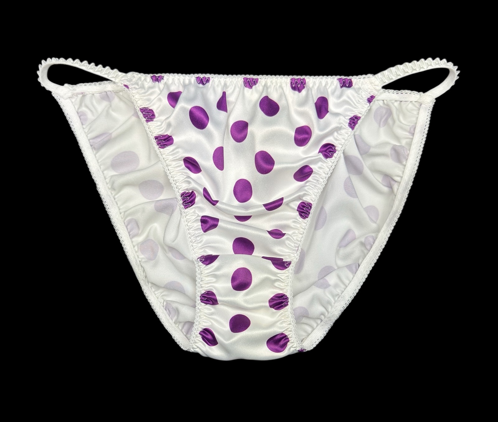 Classic Satin String Bikini Polka Dot L