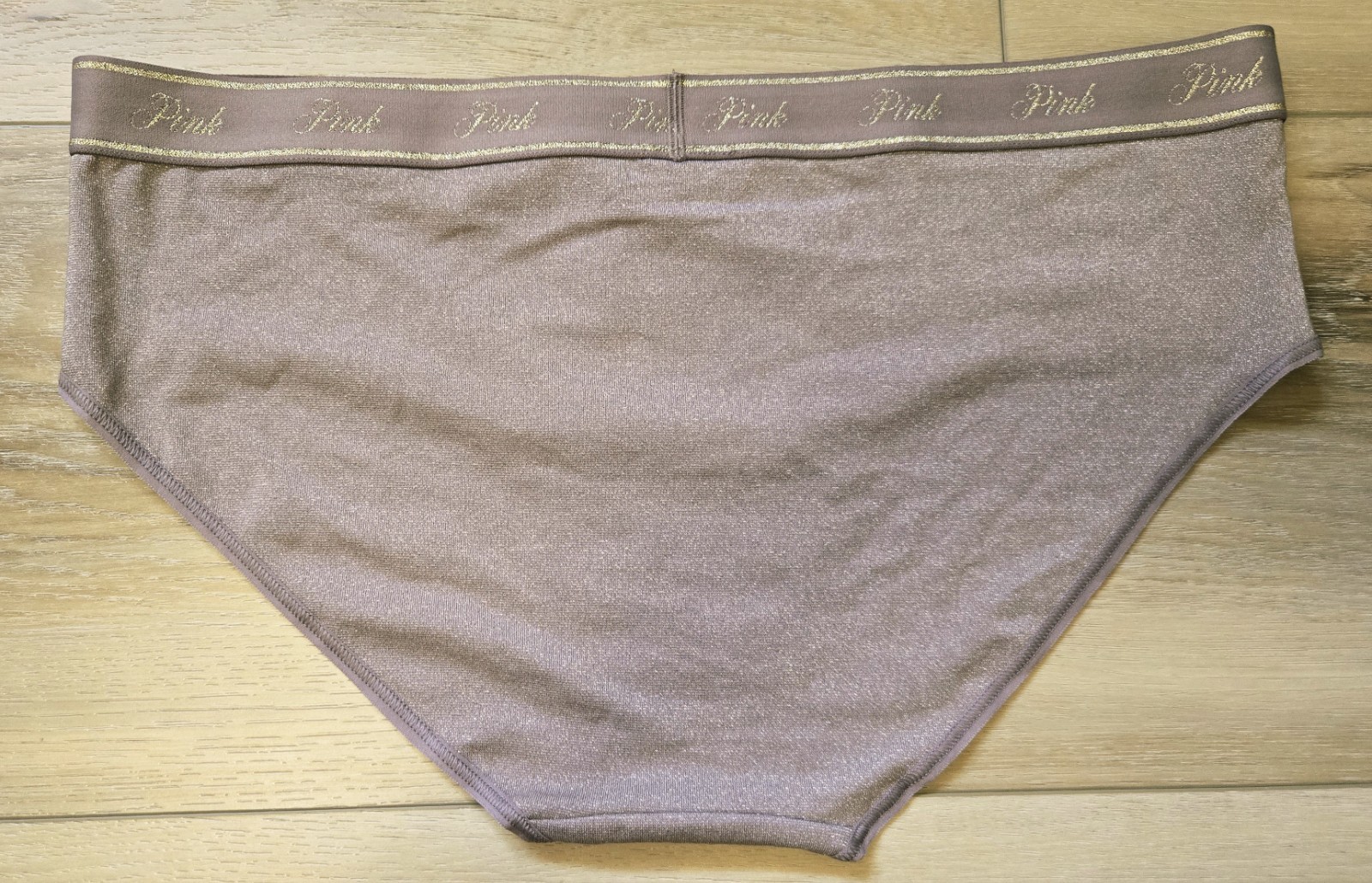 NWT Victoria’s Secret PINK Shimmer Logo Waistband Hiphugger Hipster Panties L