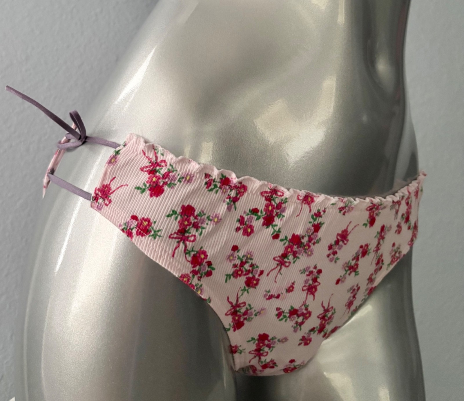 PINK Victoria’s Secret String Bikini Panty Tie Ribbed Floral Nwt S M L XL 2XL