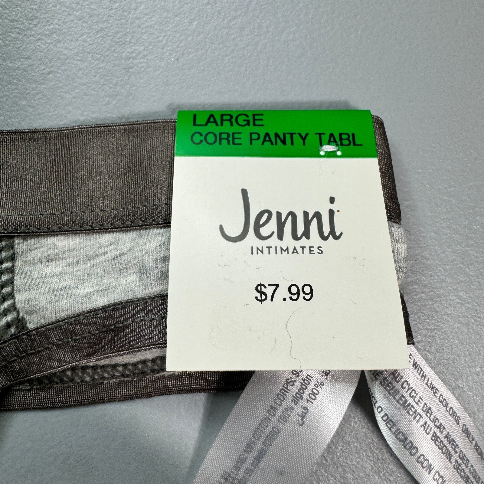 Jenni Womens Thong Panties Size Large Gray Stars 5 Pack Cotton New