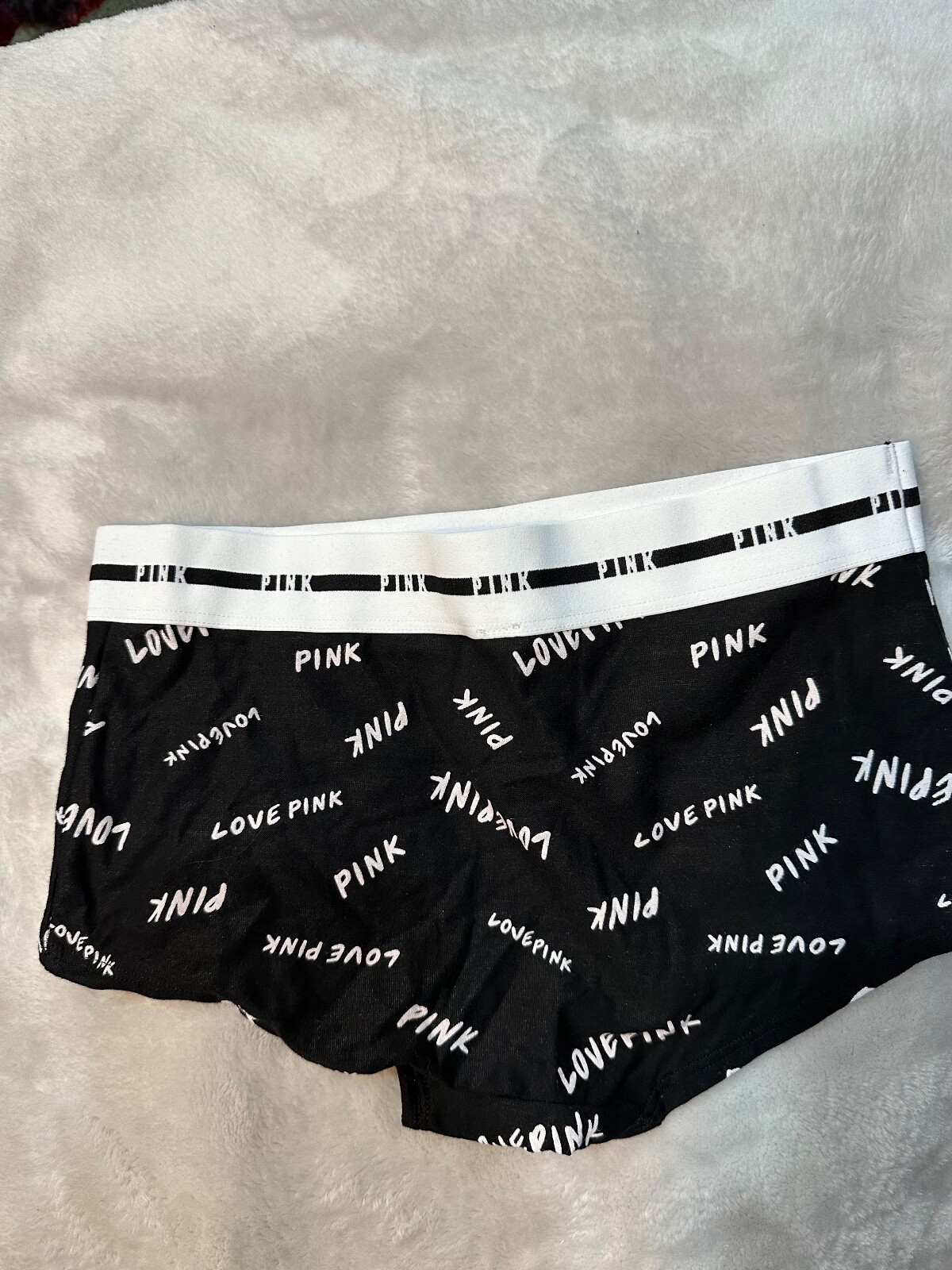 VICTORIA’S SECRET “LOVE PINK” LOGO SCRIPT PRINT BOYSHORT X-SMALL SMALL-MEDIUM