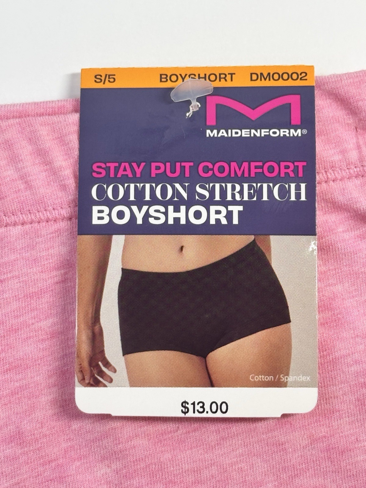 MAIDENFORM Women’s Size S / 5 Dream Tailored Cotton Pink Heather Boyshort Panty