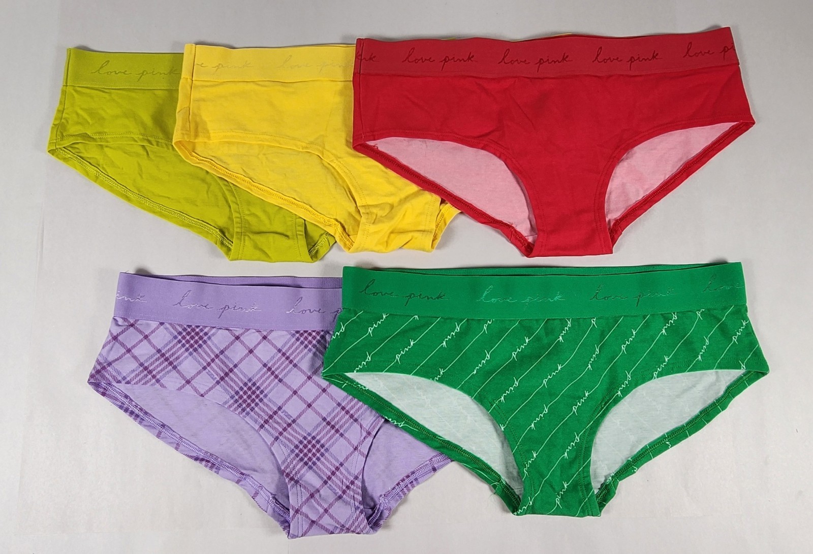 Victoria’s Secret PINK Panties Hipster Lot OF 5 Size Large NWT Variety Colors