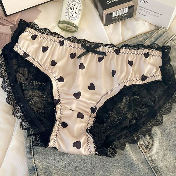 3 Pack Lot Sexy Womens Panties Lingeries Vintage Lace Sheer Dot Underwear Briefs