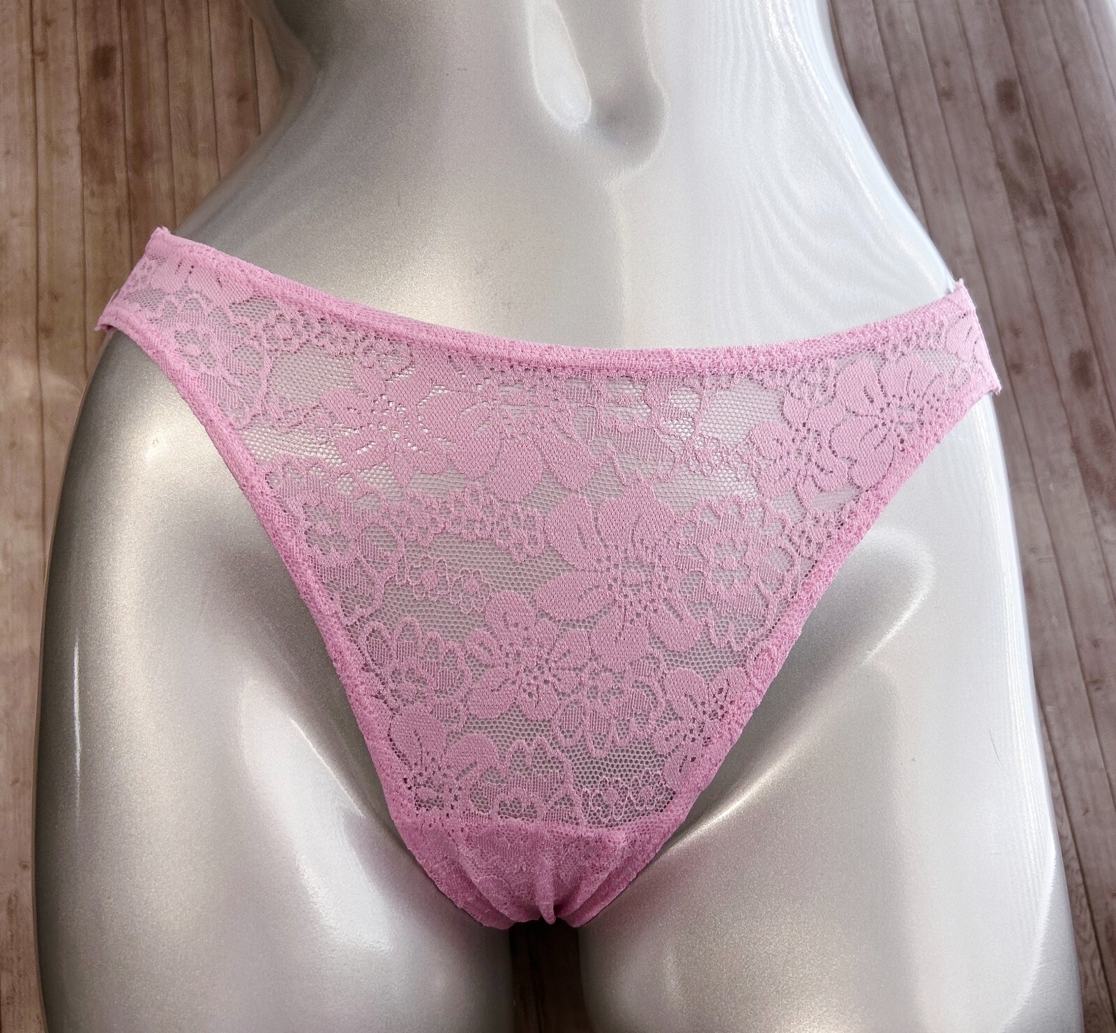 Nwt PINK Wink Victorias Secret Logo High Leg Thong Bling Panty M Pink Bubble