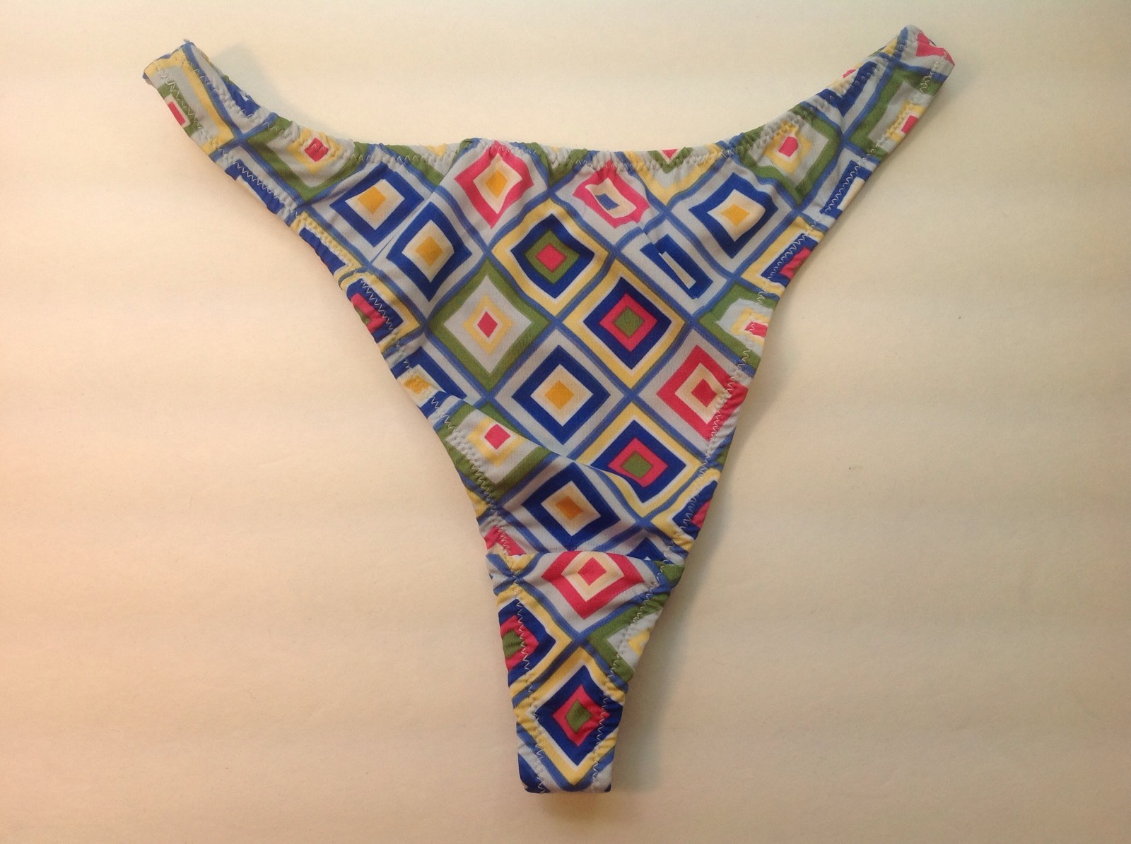 Women Panties,Thongs Size L/7 Large Multicolor Silky Shiny Checkered Soft