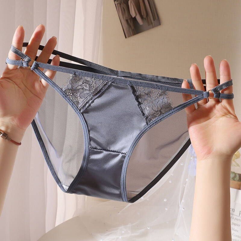 Pack Of 5 Sexy Womens String Satin Panties Briefs Underwear Lace Sheer Lingeries