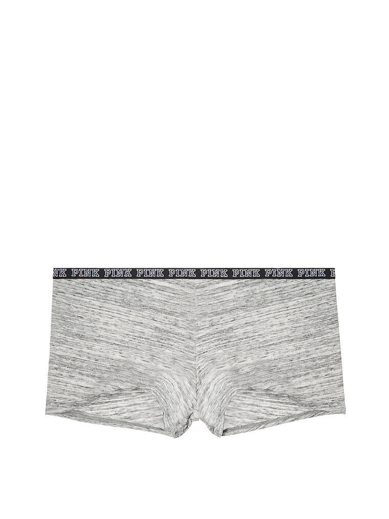 Victoria’s Secret PINK Logo Boyshort Shortie Panty Heather White Tiger