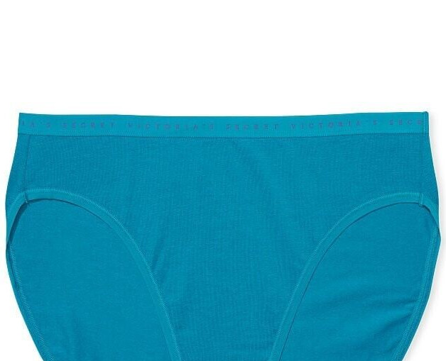 M Blue Sea Dive Stretch Cotton LOGO Waist Victorias Secret HighLeg Brief Pantie